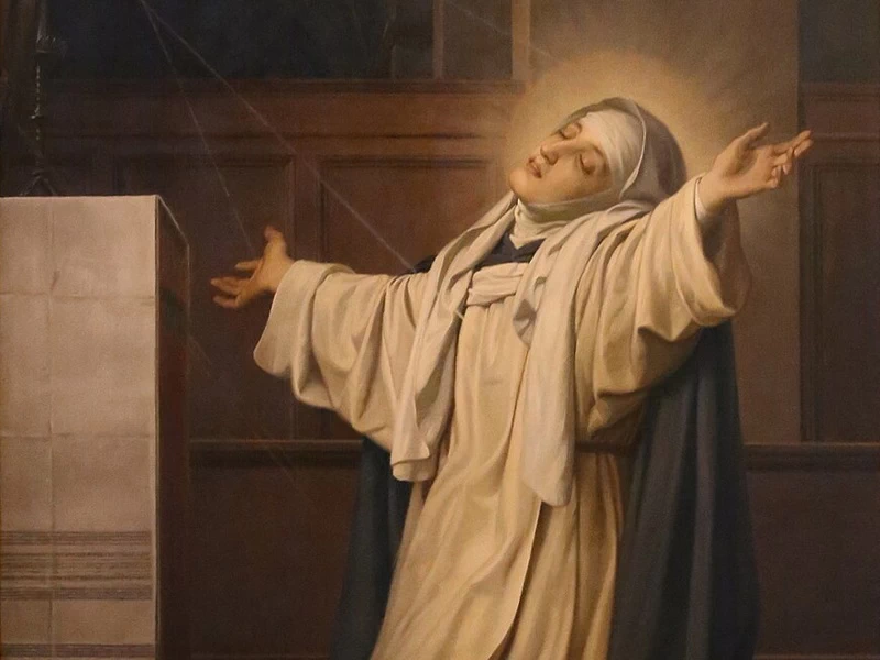1865-Luisa Mussini - Stimmate di santa Caterina da Siena - Chiesa di Sant'Elisabetta della Visitazione (Siena)